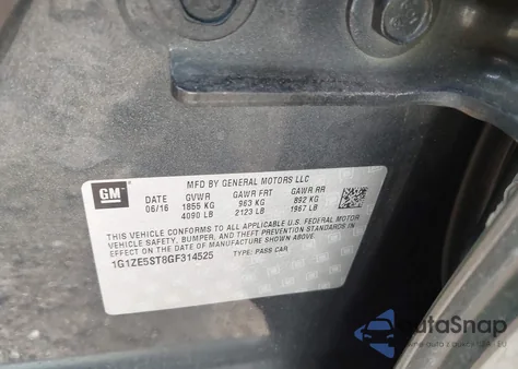 2016 Chevrolet Malibu Lt from USA, damaged, VIN 1G1ZE5ST8GF314525